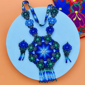 Beaded Necklace. Mexican Necklace. Huichol Necklace. Mexican Jewelry. Deer Necklace. Artisanal Mexican Jewelry. Traditional Huichol Necklace