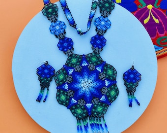Beaded Necklace. Mexican Necklace. Huichol Necklace. Mexican Jewelry. Deer Necklace. Artisanal Mexican Jewelry. Traditional Huichol Necklace