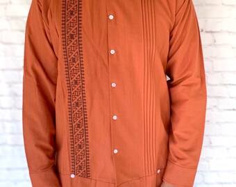 Mexican guayabera, Mens Guayabera, Traditional Mexican Shirt Mexican shirt, Yucatan Man shirt, Mexican Embroidery Men Shirt, Free Shipping