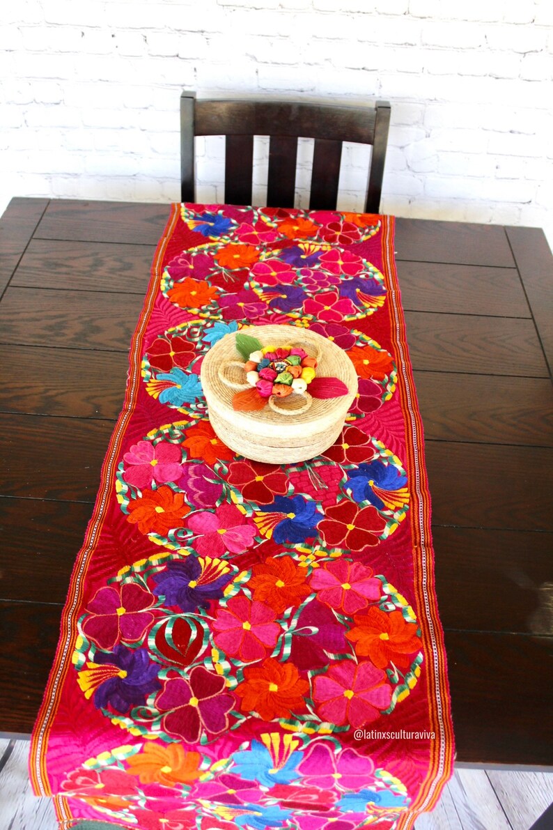 Table Runners Mexican Table Runners Embroidered Table Etsy
