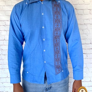Mens Mexican Traditional Shirt- Mexican Guayabera -Mexican Men Shirt - Embroidered Men Shirt- Men Guayabera Shirt -Free Shipping