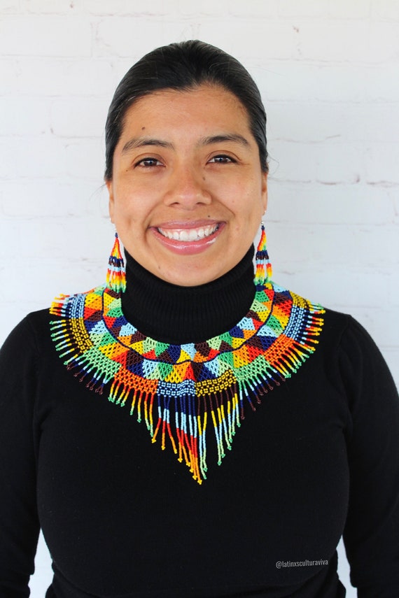 Mexican Jewelry Mexican Necklace Beaded Necklace for Women Huichol Necklace Chaquira Choker Mexican Necklace Huichol Mexico Art Etsy Australia