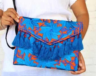 Mexican Purse, Cross Body Clutch, Mexican Bag, Embroidered Clutch Purse, Crossbody Purse, Floral Mexican Bag, Artesania Mexicana