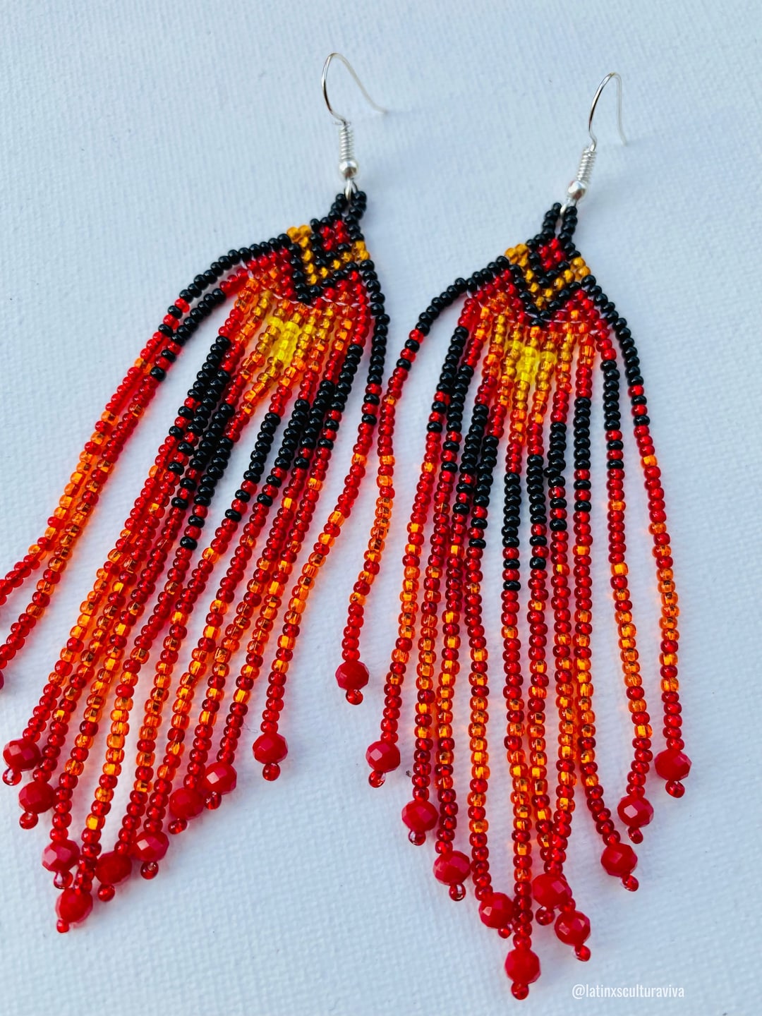 Huichol Earrings Beaded Earrings Mexican Earrings Huichol Art, Hand