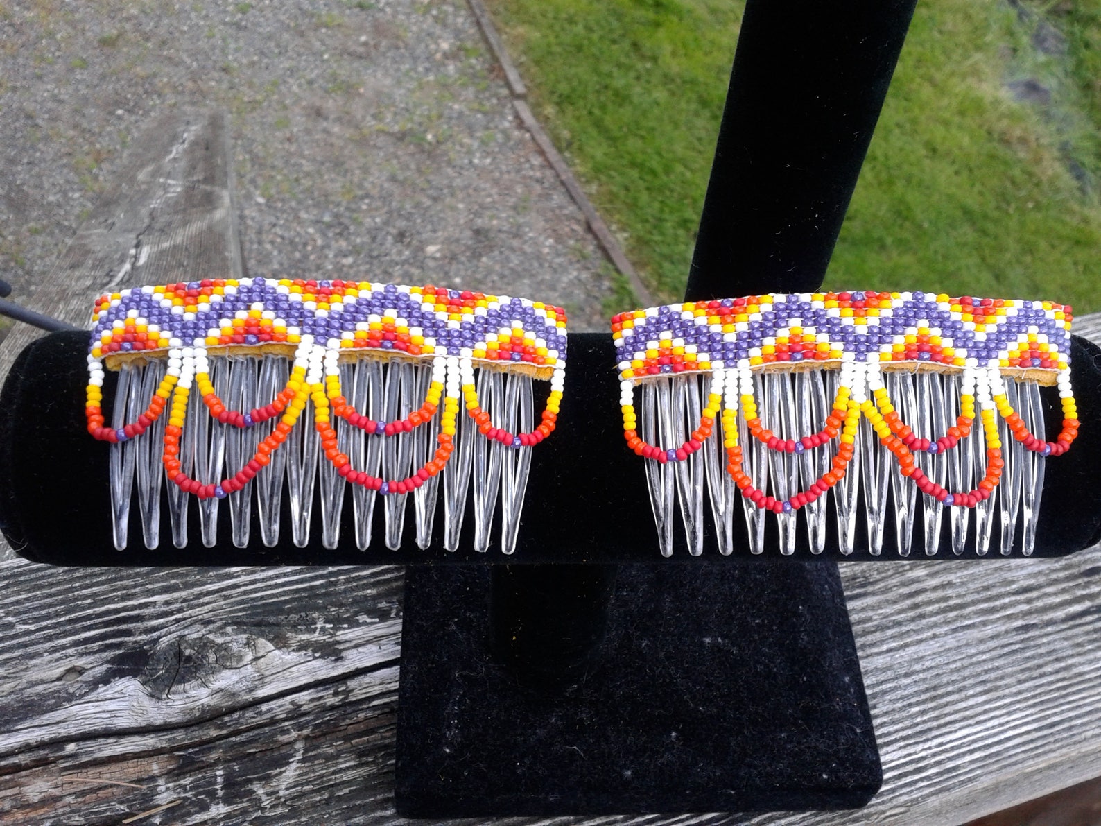 Beaded Hair Comb Etsy
