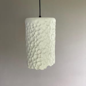 Porcelain Pendant Light 9&quot; Natural | Modern Ceramic Hanging Lamp | Unique Clay Lighting Fixture | White Pottery Ceiling Light | Home Decor