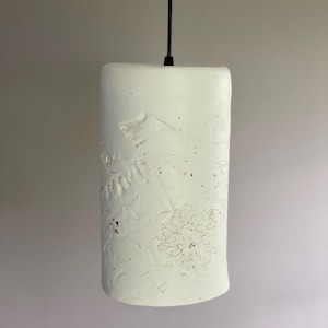 Porcelain Pendant Light Seaweed 10&quot; | Modern Ceramic Hanging Lamp | Unique Clay Lighting Fixture | White Pottery Ceiling Light | Home Decor