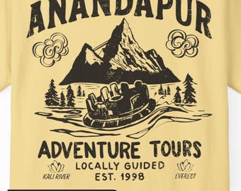 Anandapur-avontuurlijke tours | Disney World Animal Kingdom Vacation T-shirt, uniseks comfortkleuren - Expedition Everest | Kali River Rapids