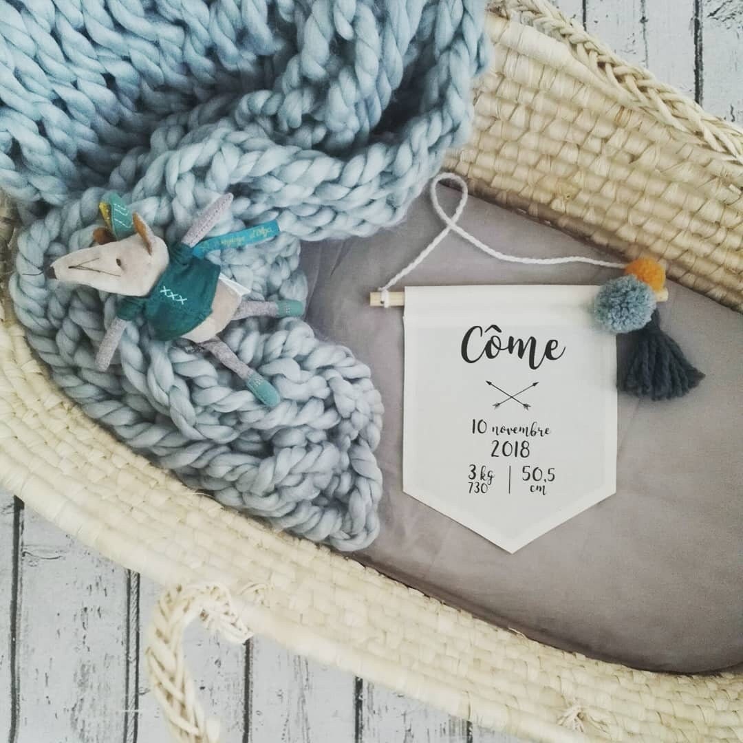 Fanion de Naissance Personnalisé Rox Teal