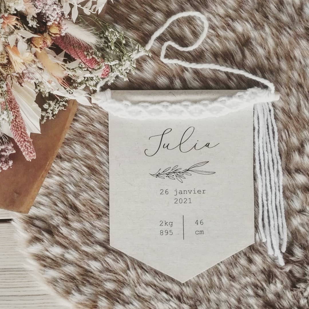 Fanion de Naissance Personnalisé Poésie