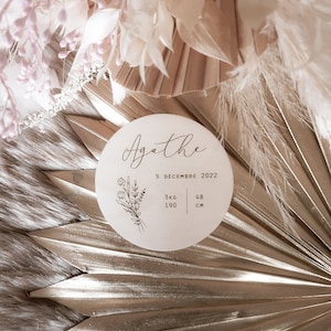 Carte, médaillon en bois de naissance personnalisé
