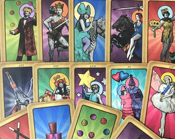 Full Original Tarot Deck. Circus of Fortune. Tarot Cards. Fortune Telling Cards. Oracle Deck. 78 Card Tarot Deck. Major & Minor Arcana.