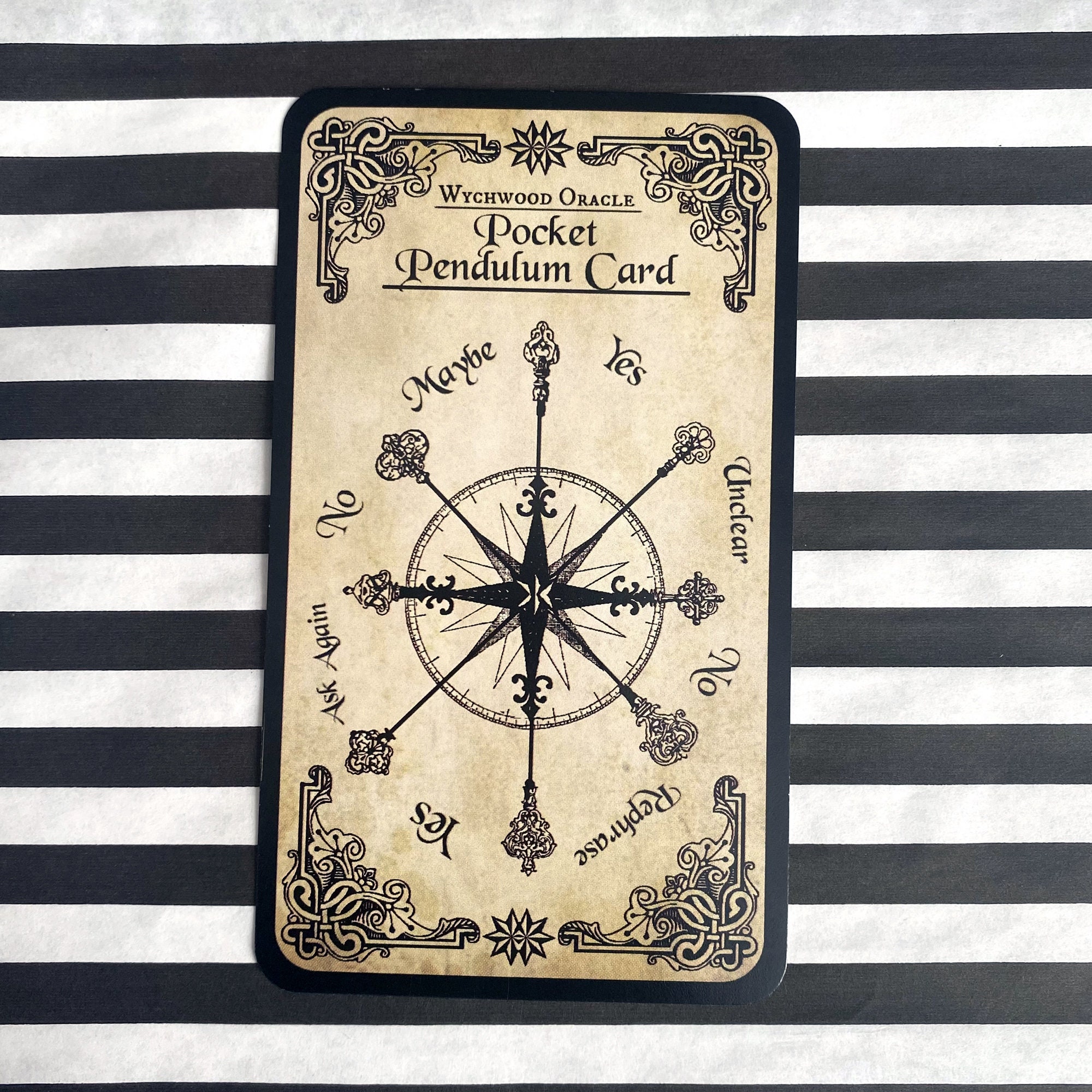Pocket Pendulum Card. Double Sided Tarot Card Size Pendulum & Etsy