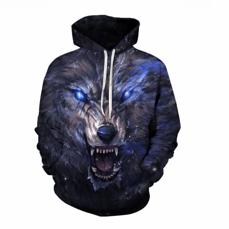 Men Pullover Hood Set Me Free The Angry Wolf Zip Hoodies Hooded Popular Jackets Coats
