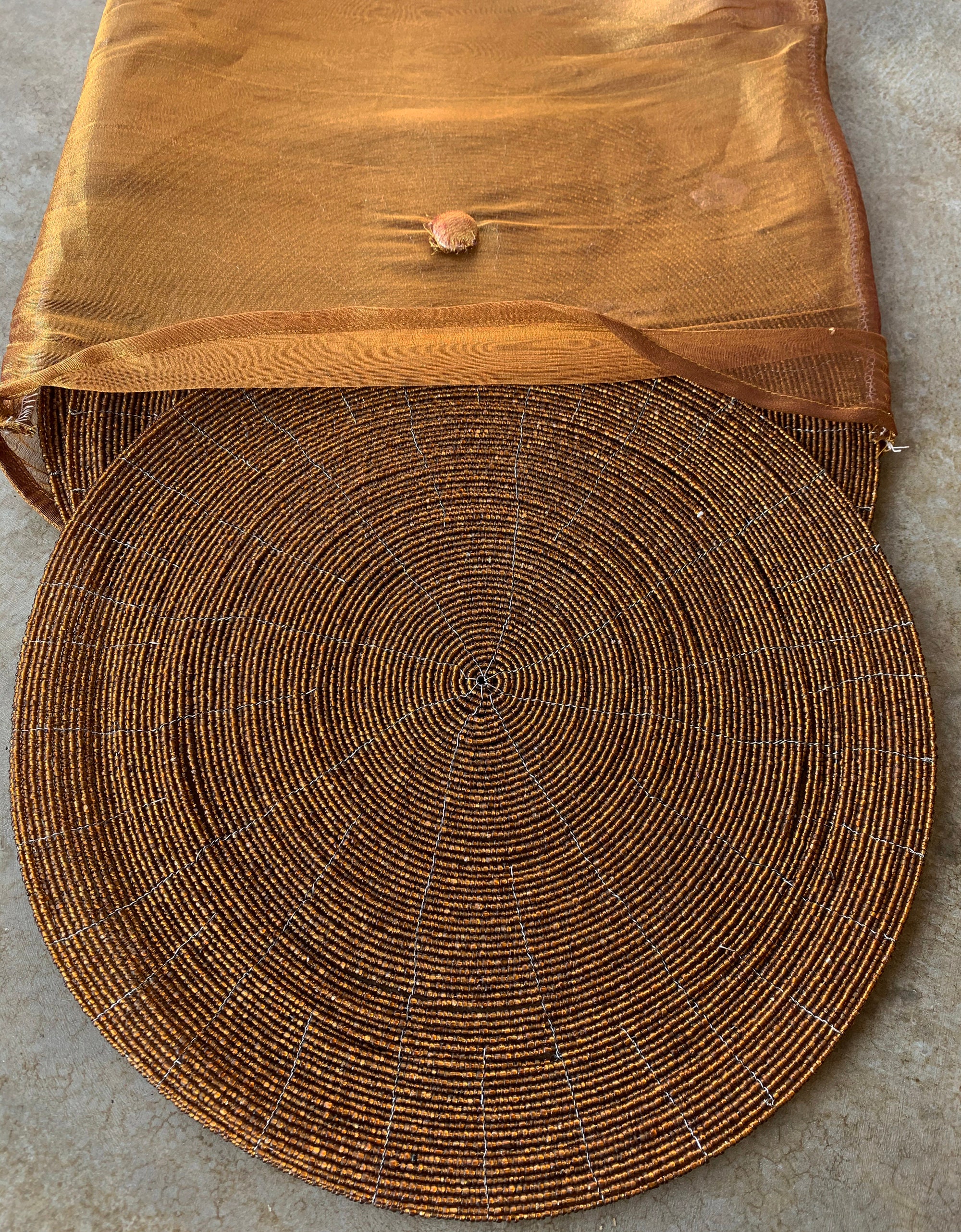 Beaded Placemats Chargers 12 X 12 Round Set of 4 Etsy