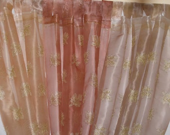 Maple Leaf Sheer beaded Curtain Panel Hand Made 42"x 84" price is for 1 panel