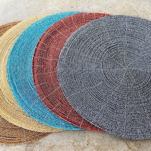 Beaded Placemats  Chargers 12&quot; X 12&quot; Round Set of 4