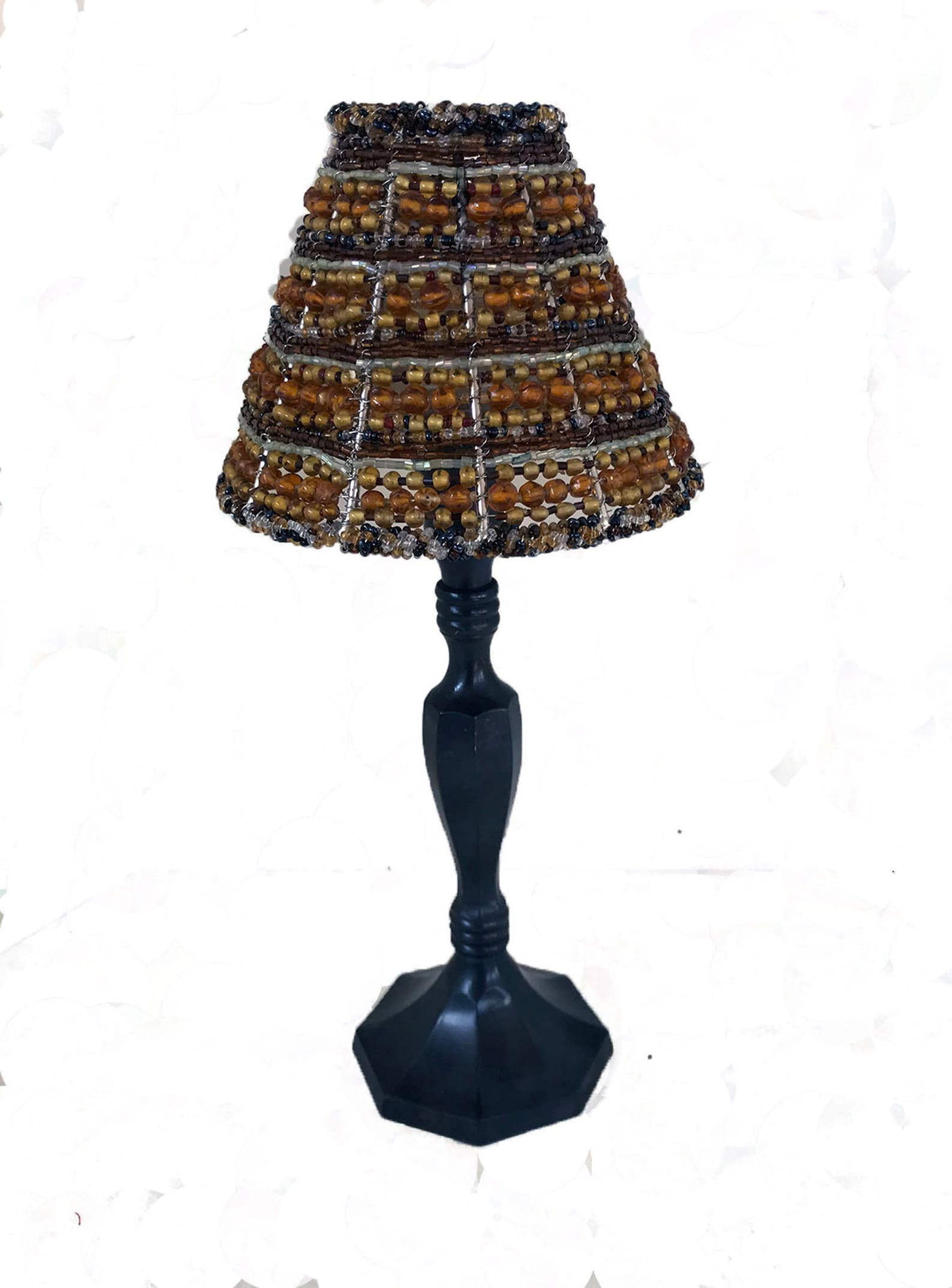 Glass Votive Tea Light Holder Handmade Beaded Lamp Shade 2 Etsy