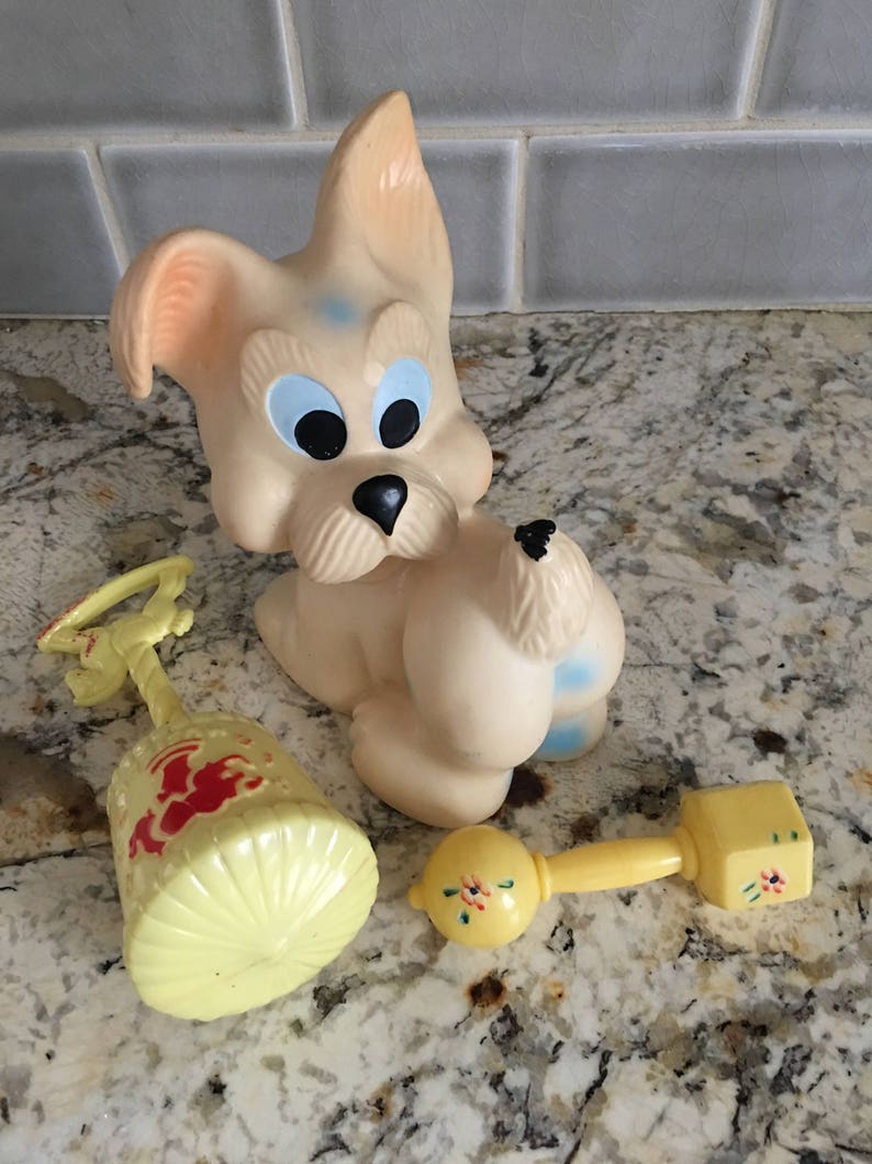 Vintage Squeak Toy and Rattle Set Etsy