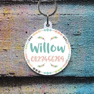 Boho Style Dog ID Tag | Pet ID Tags | Custom Pet Tag | Unique Pet Tags | Funny Dog ID Tag | Personalised Pet Tag | Cute Dog Tags | Dogs