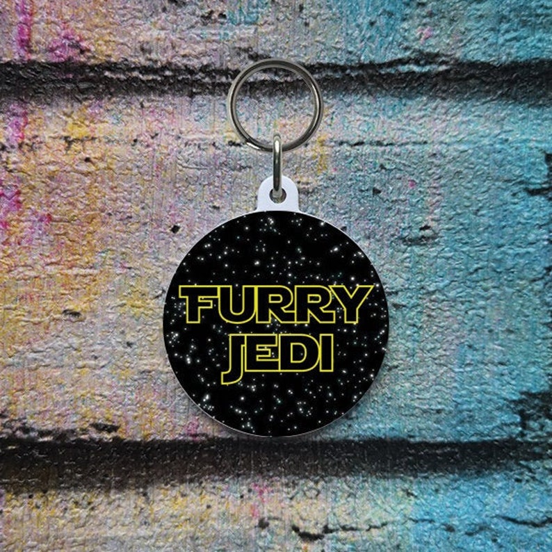 Furry Jedi Star Wars Inspired Dog ID Tag Pet ID Tags image 1