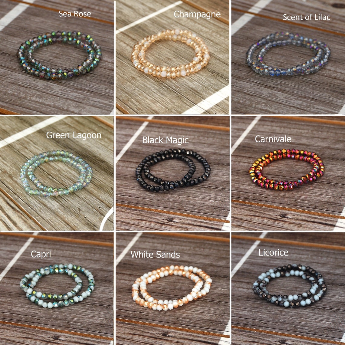 Multicolor Opaque Crystal Beads Stretch Ankle Bracelet Etsy