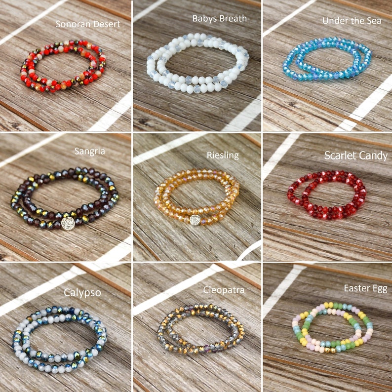 Multicolor Opaque Crystal Beads Stretch Ankle Bracelet Etsy