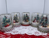 Christmas Holiday Decoration Pint Mason Jars Christmas Themed Centerpiece