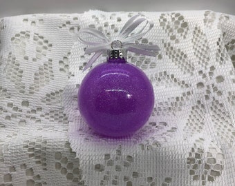Purple Ornaments Fairy Dust Sparkle Glass Glitter Sparkly Christmas Holiday