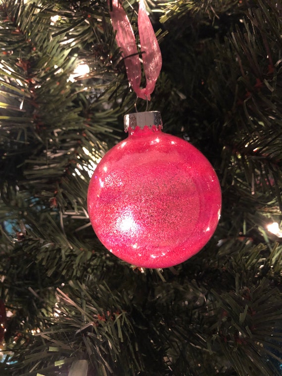 Pink sparkly christmas ornaments Clearance
