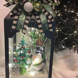 Christmas Lantern Decorations Centerpiece Sparkly Lights for the Holiday