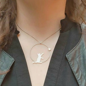 Cat Necklace in Sterling Silver Cat Pendant in 925 Silver Balance