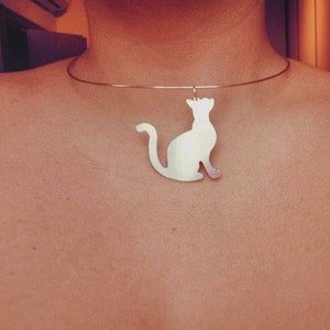Cat Necklace 925 Silver Cat Necklace