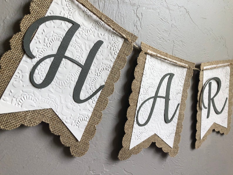 Custom Burlap Banner Burlap Wedding Decor Banner With Name Etsy