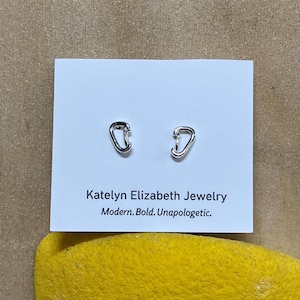 Carabiner Stud Earrings | Sterling Silver Climbing Jewelry