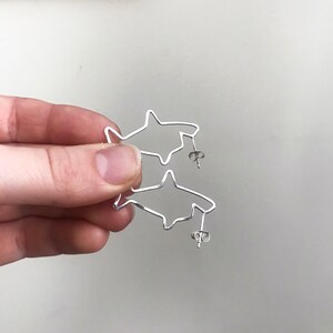 1.25" Baby Shark Stud Earrings || Silver or Gold Fill || Ocean Jewelry