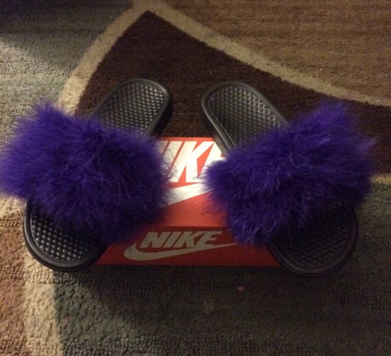 nike fluffy slides