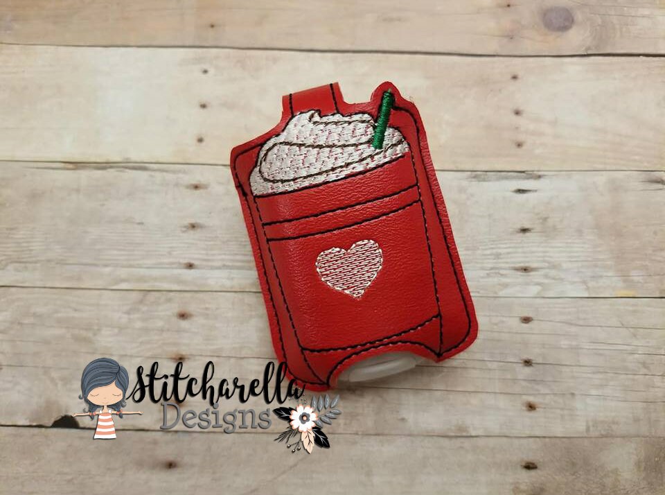 Red Iced Coffee Hand Sanitizer Holder, Coffee Holder, Sanitizer Keepe…