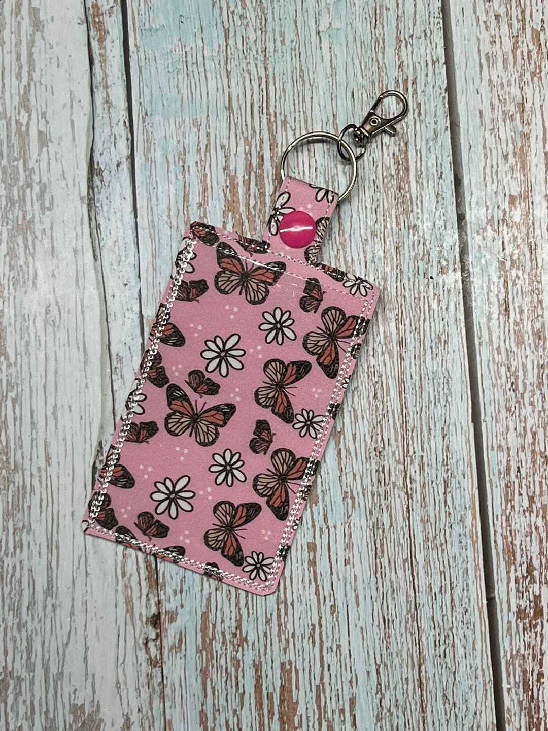 Pink Butterfly Badge Holder ID Badge Holder Badge Holder ID Etsy