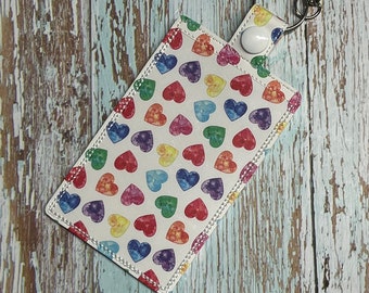 Hearts Badge Holder, ID Badge Holder, Badge Holder, ID Holder, Vertical ID Card Protector Case, Badge Protector
