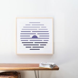 Purple Sutset, Office Wall Art, Printable Poster, Nursery Design, Sun Print, Digital Download