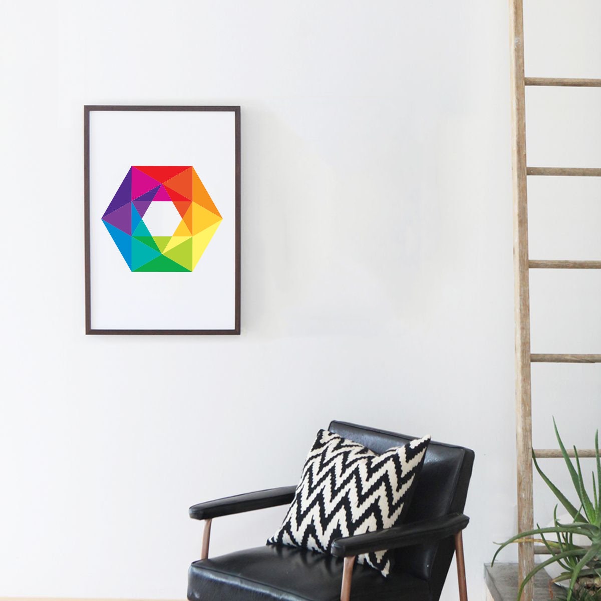 Color Wheel Print, Geometric Wall Art, Primary Secondary and Tertiary ...