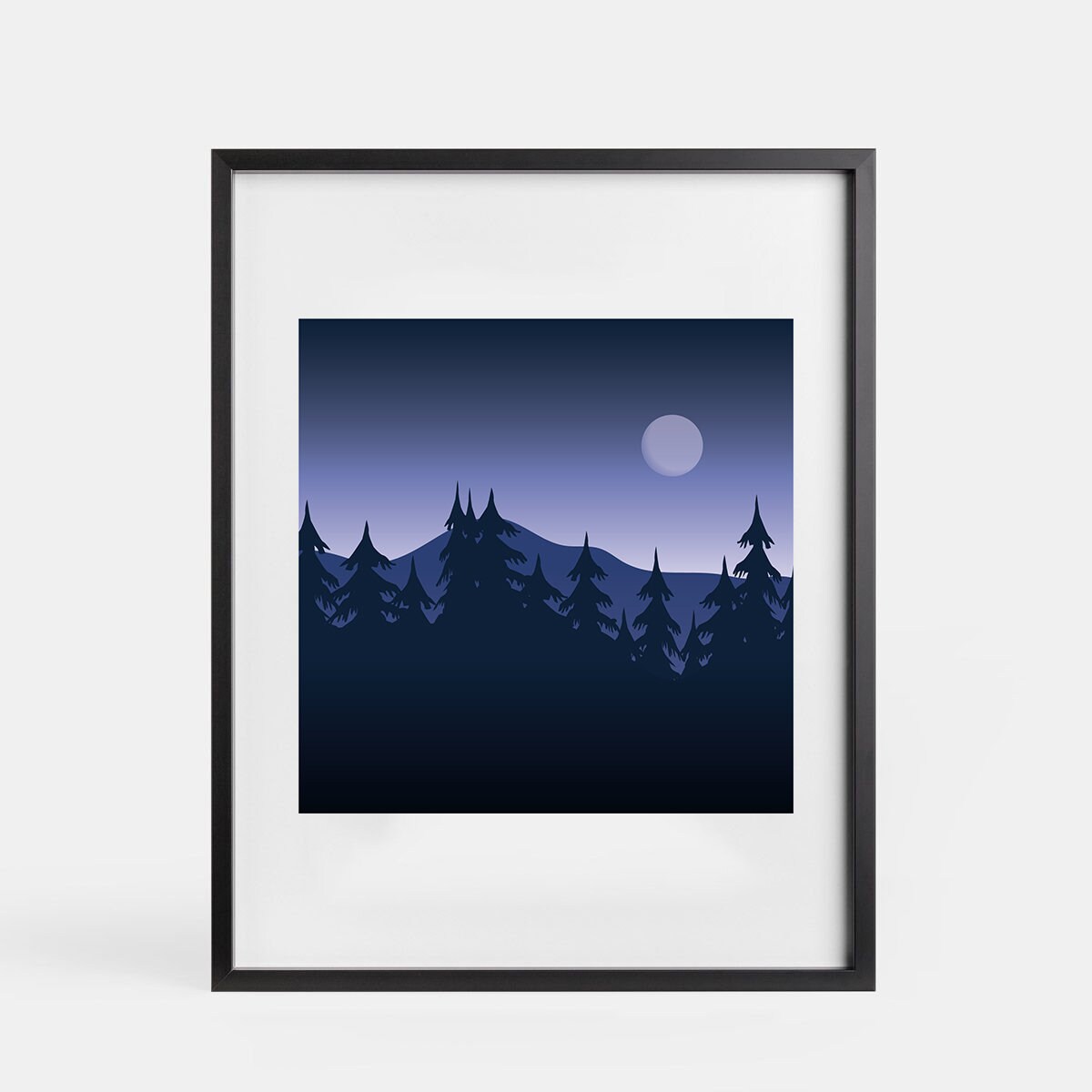 Sunset Print Wild Wall Art Printable Poster Dark Forest Etsy