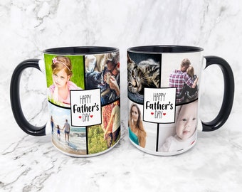 Taza del Día del Padre con fotos y texto personalizados, taza con foto para papá, taza para abuelo, regalo de cumpleaños para papá, regalo del Día del Padre, taza con foto