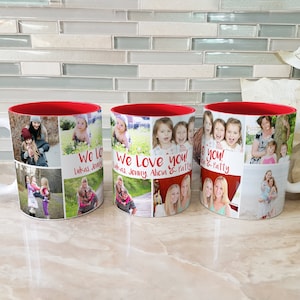 Custom Photo Collage Coffee Mug, Personalized Photo Collage Mug, Add Your Photo and Image Mug, Custom Photo Gift for Mom, Photo Gift for Dad image 1