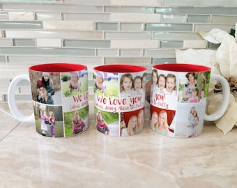 Custom Photo Collage Coffee Mug, Personalized Photo Collage Mug, Add Your Photo and Image Mug, Custom Photo Gift for Mom, Photo Gift for Dad