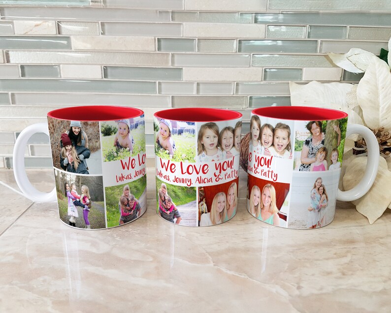 Custom Photo Collage Coffee Mug, Personalized Photo Collage Mug, Add Your Photo and Image Mug, Custom Photo Gift for Mom, Photo Gift for Dad image 1