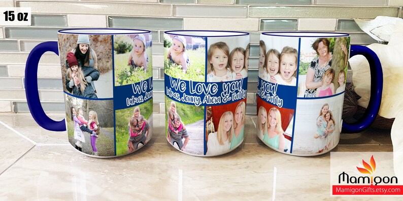 Custom Photo Collage Coffee Mug, Personalized Photo Collage Mug, Add Your Photo and Image Mug, Custom Photo Gift for Mom, Photo Gift for Dad image 3