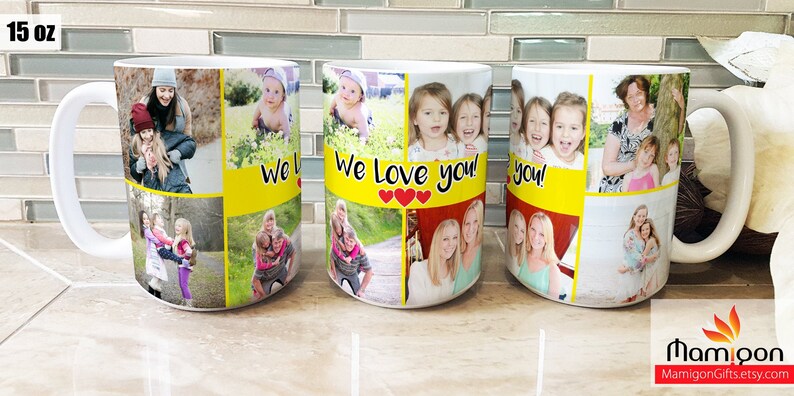 Custom Photo Collage Coffee Mug, Personalized Photo Collage Mug, Add Your Photo and Image Mug, Custom Photo Gift for Mom, Photo Gift for Dad image 2