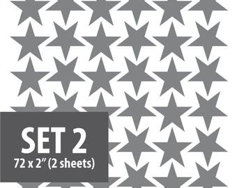 254 Stars Decals Assorted Sizes, Metallic Decals, Kids Bedroom Decor, Nursery Decor, High Quality Removable Wall Decals, Wall Decor